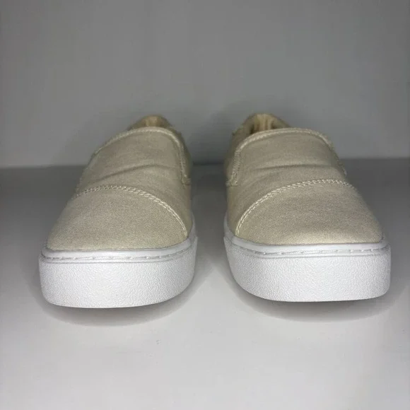 TOMS‎ Slip On Casual Shoes Womens Size 8.5 Canvas Beige Comfort Sneakers Neutral - Picture 3 of 9